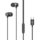 Ambrane Type-C Wired in Ear Earphones, 10Mm Bass Drivers, Inline Controls for Type C Smartphones, iPhone 15 & Laptop, 1.2M Braided Anti Tangle Wire with Mic for Clear Calling (Beatz T03, )